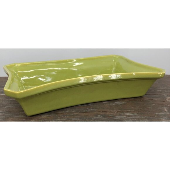 Vintage Green Ceramic Serving Dish 10X7 Kitchenware Tableware Decor - Picture 2 of 11